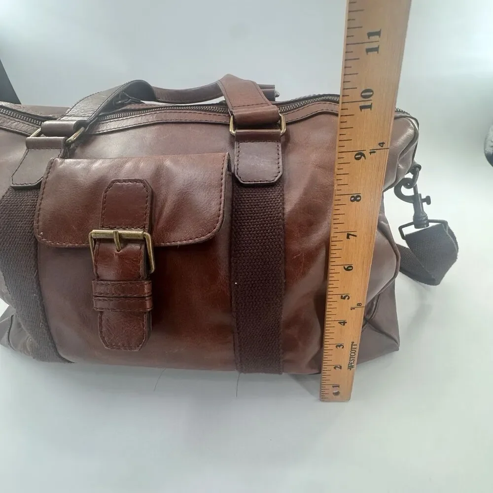 Wilsons Leather Vintage Brown Duffle Travel Bag Suitcase Carry On Overnight 1980